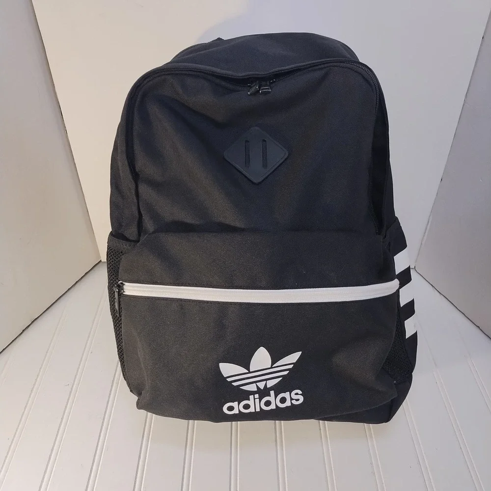 Adidas Originals Trefoil Classic Backpack Black White Stripes Mens Womens Bag